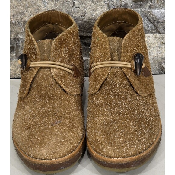 Trask Italian Suede Ankle Boot Brown Horn Toggle Bootie Womens Carissa 8M - Picture 4 of 14